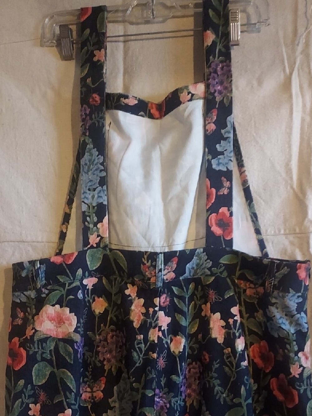 Cider Navy Floral Overalls with Multicolor Bloom - Picture 3 of 6
